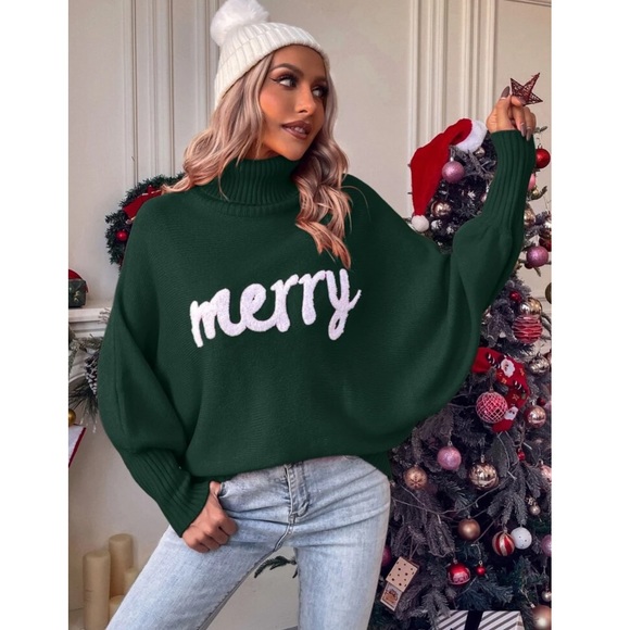 Christmas Green Turtleneck Sweater - Picture 4 of 7